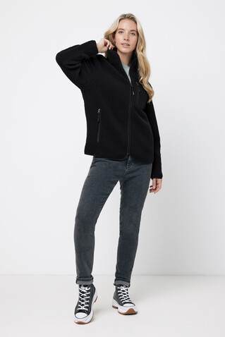IQONIQ Diran Fleecejacke aus recyceltem Polyesterflor schwarz bedrucken, Art.-Nr. T9800.001.L IQONIQ Diran Fleecejacke aus recyceltem Polyesterflor schwarz bedrucken, Art.-Nr. T9800.001.L