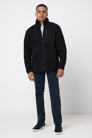 IQONIQ Diran Fleecejacke aus recyceltem Polyesterflor schwarz bedrucken, Art.-Nr. T9800.001.L IQONIQ Diran Fleecejacke aus recyceltem Polyesterflor schwarz bedrucken, Art.-Nr. T9800.001.L