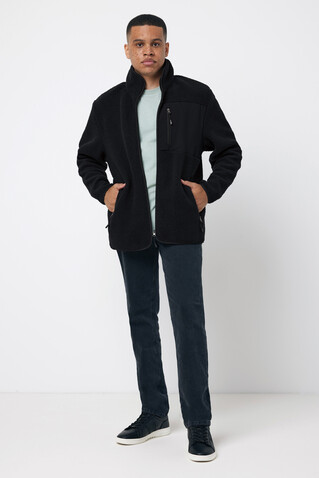 IQONIQ Diran Fleecejacke aus recyceltem Polyesterflor schwarz bedrucken, Art.-Nr. T9800.001.L IQONIQ Diran Fleecejacke aus recyceltem Polyesterflor schwarz bedrucken, Art.-Nr. T9800.001.L