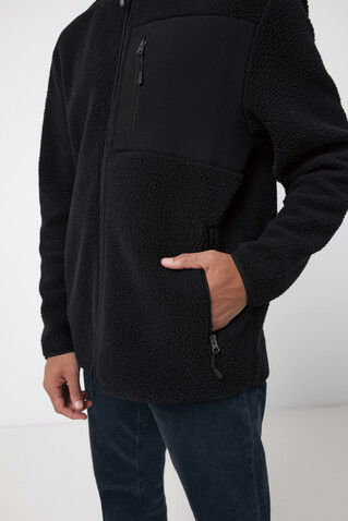 IQONIQ Diran Fleecejacke aus recyceltem Polyesterflor schwarz bedrucken, Art.-Nr. T9800.001.L IQONIQ Diran Fleecejacke aus recyceltem Polyesterflor schwarz bedrucken, Art.-Nr. T9800.001.L