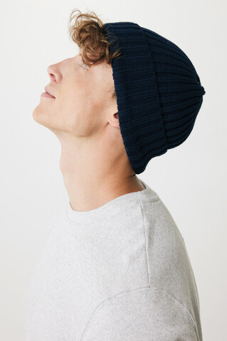 Kennedi AWARE™ Polylana® Beanie navy blau bedrucken, Art.-Nr. P453.3825
