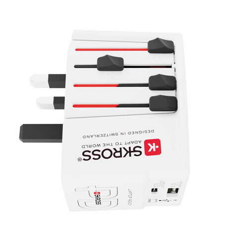 SKROSS World Travel Adapter MUV 65W PD mit USB-C-Kabel weiß bedrucken, Art.-Nr. RB1.302976 SKROSS World Travel Adapter MUV 65W PD mit USB-C-Kabel weiß bedrucken, Art.-Nr. RB1.302976