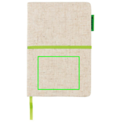 A5 Jute Notizbuch grün, grün bedrucken, Art.-Nr. P773.943 A5 Jute Notizbuch grün, grün bedrucken, Art.-Nr. P773.943