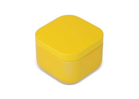 Ananda Duftkerze auf pflanzlicher Basis in recycelter Dose - Gelb bedrucken, Art.-Nr. LT90744-N0041