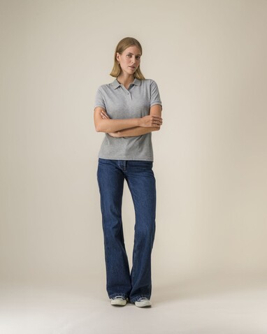 Stella Coaster - Das Damen-Polo - Heather Grey - M bedrucken, Art.-Nr. STPW977C2501M