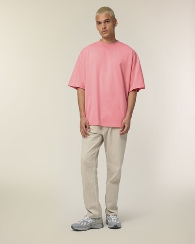 Blaster 2.0 - Das Oversized Unisex-T-Shirt mit Stehkragen - Pink Joy - M bedrucken, Art.-Nr. STTU959C3601M