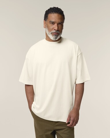 Blaster 2.0 - Das Oversized Unisex-T-Shirt mit Stehkragen - Natural Raw - XXL bedrucken, Art.-Nr. STTU959C0542X