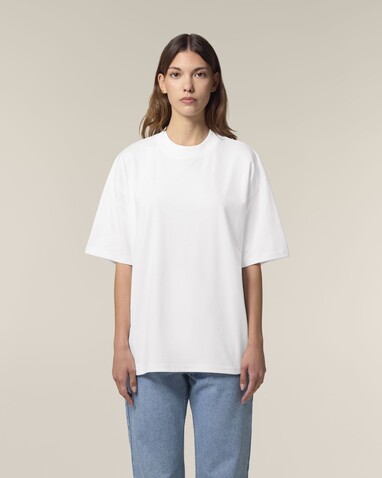 Blaster 2.0 - Das Oversized Unisex-T-Shirt mit Stehkragen - White - XL bedrucken, Art.-Nr. STTU959C0011X Blaster 2.0 - Das Oversized Unisex-T-Shirt mit Stehkragen - White - XL bedrucken, Art.-Nr. STTU959C0011X
