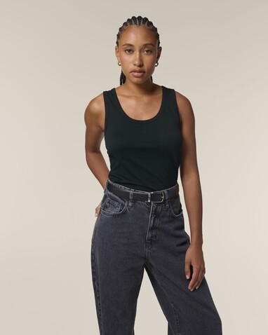 Stella Ava - Das Fitted Damen-Tanktop - Black - L bedrucken, Art.-Nr. STTW963C0021L
