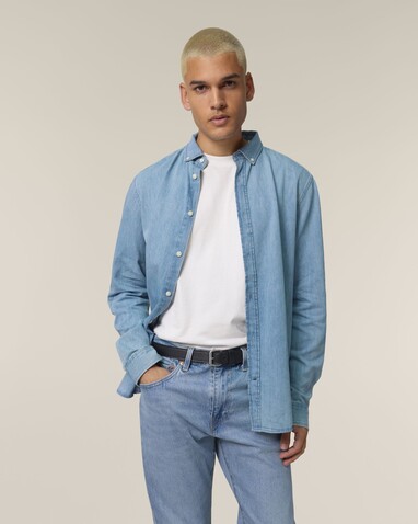 Stanley Denim Shirt - Das Herren-Jeanshemd - Light Wash - 3XL bedrucken, Art.-Nr. STWM967C3703X Stanley Denim Shirt - Das Herren-Jeanshemd - Light Wash - 3XL bedrucken, Art.-Nr. STWM967C3703X
