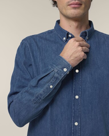 Stanley Denim Shirt - Das Herren-Jeanshemd - Mid Wash - XXL bedrucken, Art.-Nr. STWM967C3712X Stanley Denim Shirt - Das Herren-Jeanshemd - Mid Wash - XXL bedrucken, Art.-Nr. STWM967C3712X