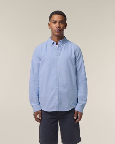 Stanley Oxford Shirt - Das Herren-Oxfordhemd - Blue Oxford - L bedrucken, Art.-Nr. STWM968C3631L