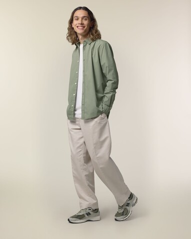 Stanley Styler Shirt - Das Herren-Popelinehemd - Soft Khaki - L bedrucken, Art.-Nr. STWM969C3671L