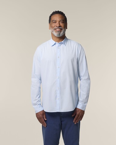 Stanley Styler Shirt - Das Herren-Popelinehemd - Summer Blue - M bedrucken, Art.-Nr. STWM969C3661M
