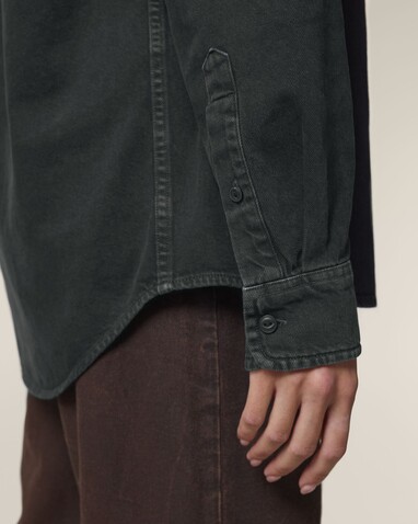Worker Shirt - Das Relaxed Unisex-Hemd - G. Dyed Black Rock - M bedrucken, Art.-Nr. STWU975C1401M