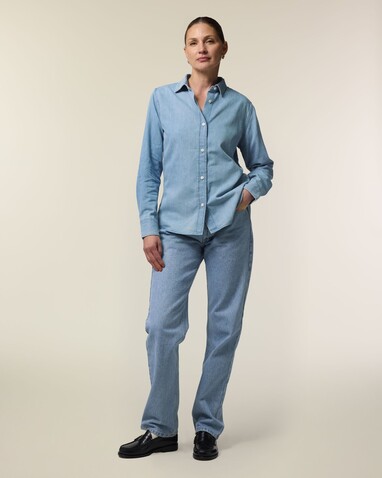 Stella Denim Shirt - Das Damen-Jeanshemd - Light Wash - XXL bedrucken, Art.-Nr. STWW970C3702X Stella Denim Shirt - Das Damen-Jeanshemd - Light Wash - XXL bedrucken, Art.-Nr. STWW970C3702X