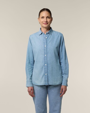 Stella Denim Shirt - Das Damen-Jeanshemd - Light Wash - XXL bedrucken, Art.-Nr. STWW970C3702X Stella Denim Shirt - Das Damen-Jeanshemd - Light Wash - XXL bedrucken, Art.-Nr. STWW970C3702X