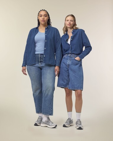 Stella Denim Shirt - Das Damen-Jeanshemd - Mid Wash - 3XL bedrucken, Art.-Nr. STWW970C3713X Stella Denim Shirt - Das Damen-Jeanshemd - Mid Wash - 3XL bedrucken, Art.-Nr. STWW970C3713X