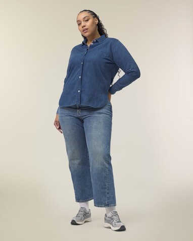 Stella Denim Shirt - Das Damen-Jeanshemd - Mid Wash - XL bedrucken, Art.-Nr. STWW970C3711X