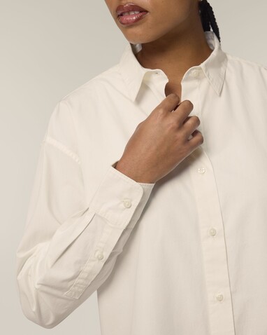 Stella Styler Shirt - Das Relaxed Damen-Popelinehemd - Cream - L bedrucken, Art.-Nr. STWW973C3611L