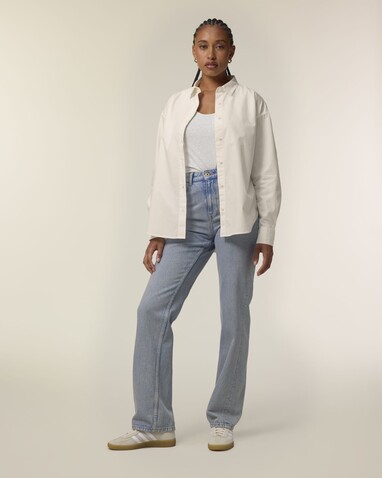 Stella Styler Shirt - Das Relaxed Damen-Popelinehemd - Cream - S bedrucken, Art.-Nr. STWW973C3611S