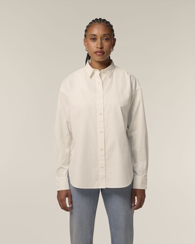 Stella Styler Shirt - Das Relaxed Damen-Popelinehemd - Cream - L bedrucken, Art.-Nr. STWW973C3611L