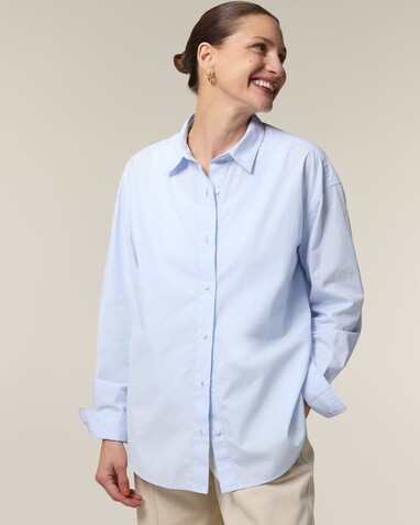 Stella Styler Shirt - Das Relaxed Damen-Popelinehemd - Summer Blue - S bedrucken, Art.-Nr. STWW973C3661S