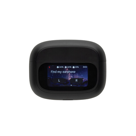 Airtune ANC-Ohrhörer aus RCS rec. ABS mit Touch-Screen schwarz bedrucken, Art.-Nr. P331.1201 Airtune ANC-Ohrhörer aus RCS rec. ABS mit Touch-Screen schwarz bedrucken, Art.-Nr. P331.1201