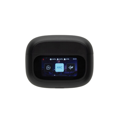 Airtune ANC-Ohrhörer aus RCS rec. ABS mit Touch-Screen schwarz bedrucken, Art.-Nr. P331.1201 Airtune ANC-Ohrhörer aus RCS rec. ABS mit Touch-Screen schwarz bedrucken, Art.-Nr. P331.1201