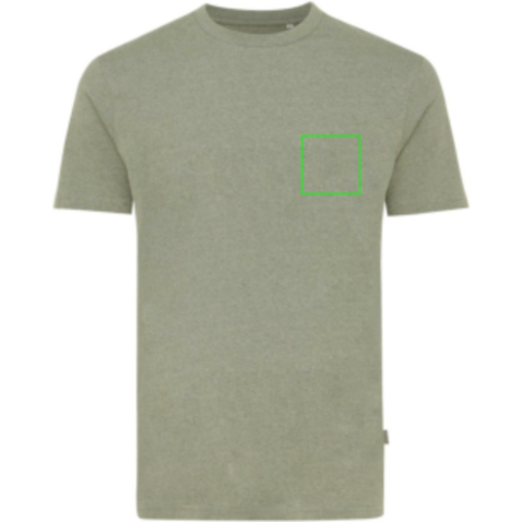 IQONIQ Manuel ungefärbtes T-Shirt aus recycelter Baumwolle heather green bedrucken, Art.-Nr. T9101.015.XS