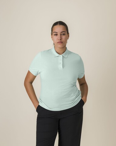 Stella Coaster - Das Damen-Polo - Caribbean Blue - M bedrucken, Art.-Nr. STPW977C7241M Stella Coaster - Das Damen-Polo - Caribbean Blue - M bedrucken, Art.-Nr. STPW977C7241M