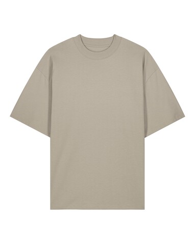 Blaster 2.0 - Das Oversized Unisex-T-Shirt mit Stehkragen - Stone - S bedrucken, Art.-Nr. STTU959C3581S