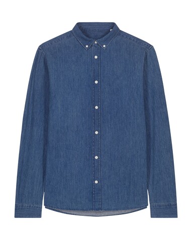 Stanley Denim Shirt - Das Herren-Jeanshemd - Mid Wash - XL bedrucken, Art.-Nr. STWM967C3711X