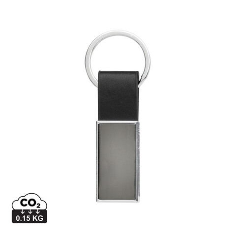 Schicker PU Schlüsselanhänger aus RCS recyc. Zinklegierung schwarz bedrucken, Art.-Nr. P191.6401 Schicker PU Schlüsselanhänger aus RCS recyc. Zinklegierung schwarz bedrucken, Art.-Nr. P191.6401