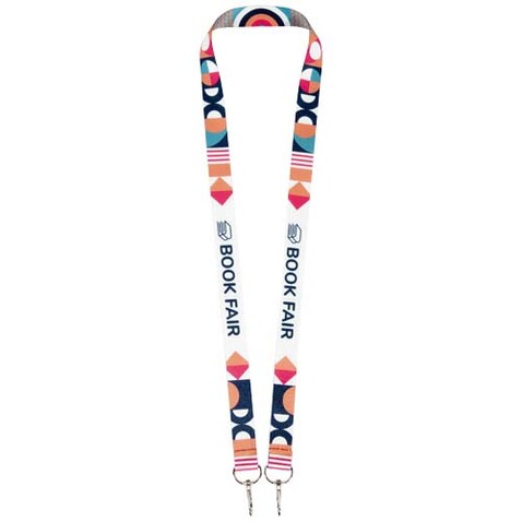 Leia Sublimation RPET-Lanyard mit 2 Metallhaken, weiss, 10mm bedrucken, Art.-Nr. 1PL1101C Leia Sublimation RPET-Lanyard mit 2 Metallhaken, weiss, 10mm bedrucken, Art.-Nr. 1PL1101C