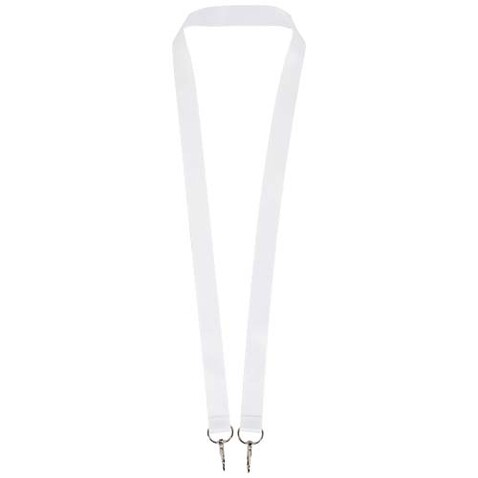 Leia Sublimation RPET-Lanyard mit 2 Metallhaken, weiss, 10mm bedrucken, Art.-Nr. 1PL1101C Leia Sublimation RPET-Lanyard mit 2 Metallhaken, weiss, 10mm bedrucken, Art.-Nr. 1PL1101C