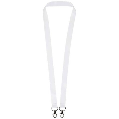 Leia Sublimation RPET-Lanyard mit 2 Metallhaken, weiss, 10mm bedrucken, Art.-Nr. 1PL1101C Leia Sublimation RPET-Lanyard mit 2 Metallhaken, weiss, 10mm bedrucken, Art.-Nr. 1PL1101C