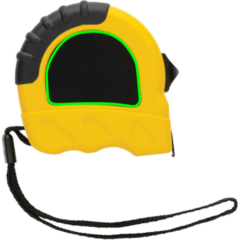 5m/19mm Maßband aus RCS recyceltem Kunststoff gelb, schwarz bedrucken, Art.-Nr. P112.116 5m/19mm Maßband aus RCS recyceltem Kunststoff gelb, schwarz bedrucken, Art.-Nr. P112.116