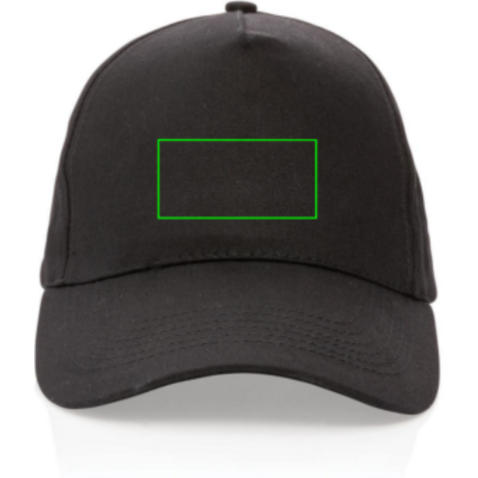 Impact 5 Panel Kappe aus 190gr rCotton mit AWARE™ Tracer schwarz bedrucken, Art.-Nr. P453.331 Impact 5 Panel Kappe aus 190gr rCotton mit AWARE™ Tracer schwarz bedrucken, Art.-Nr. P453.331