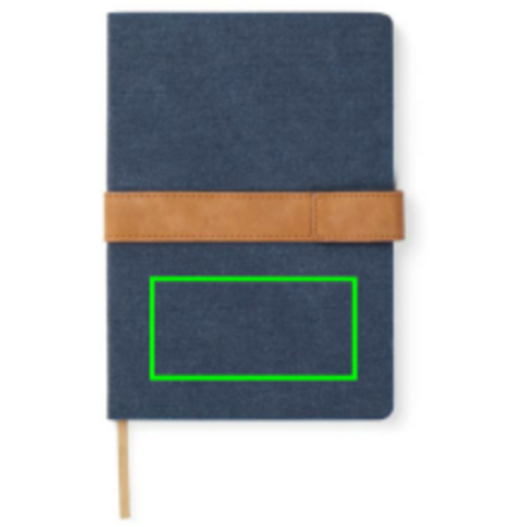 VINGA Bosler Notizbuch aus RCS recyceltem Papier navy blau bedrucken, Art.-Nr. V773305 VINGA Bosler Notizbuch aus RCS recyceltem Papier navy blau bedrucken, Art.-Nr. V773305