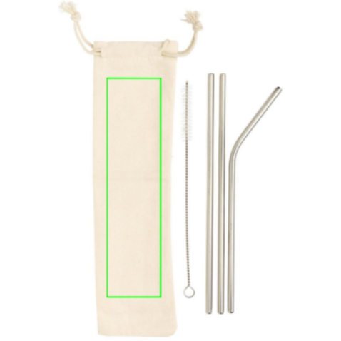 3-teiliges Trinkhalm-Set aus Stainless Steel silber bedrucken, Art.-Nr. P269.572 3-teiliges Trinkhalm-Set aus Stainless Steel silber bedrucken, Art.-Nr. P269.572