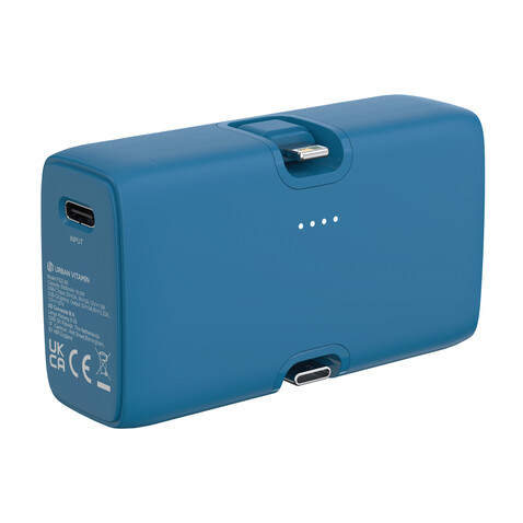Urban Vitamin Los Angeles 20W Powerbank aus RCS rec. Plastik blau bedrucken, Art.-Nr. P322.8505