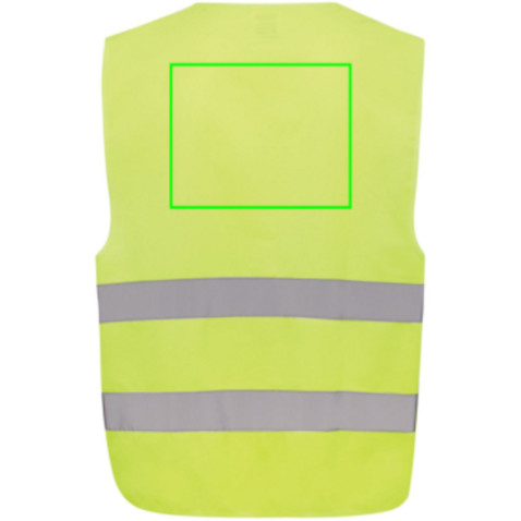 Sicherheitsweste aus GRS recyceltem PET gelb bedrucken, Art.-Nr. P239.776