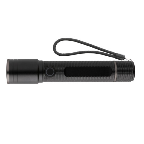 Gear X Taschenlampe aus RCS recycelt. Aluminium mit USB-Akku schwarz bedrucken, Art.-Nr. P513.901 Gear X Taschenlampe aus RCS recycelt. Aluminium mit USB-Akku schwarz bedrucken, Art.-Nr. P513.901