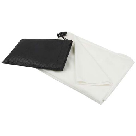 Lucas RPET Sporthandtuch 50 × 100 cm, weiss bedrucken, Art.-Nr. 11350201 Lucas RPET Sporthandtuch 50 × 100 cm, weiss bedrucken, Art.-Nr. 11350201