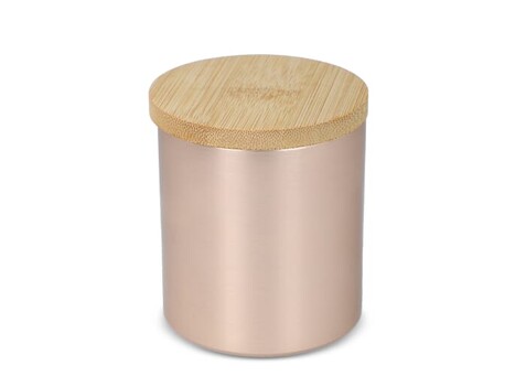 Bhakti-Duftkerze auf pflanzlicher Basis in recyceltem Aluminiumgefäß - Rose Gold bedrucken, Art.-Nr. LT90745-N0045 Bhakti-Duftkerze auf pflanzlicher Basis in recyceltem Aluminiumgefäß - Rose Gold bedrucken, Art.-Nr. LT90745-N0045