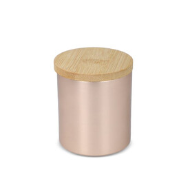 Bhakti-Duftkerze auf pflanzlicher Basis in recyceltem Aluminiumgefäß - Rose Gold bedrucken, Art.-Nr. LT90745-N0045