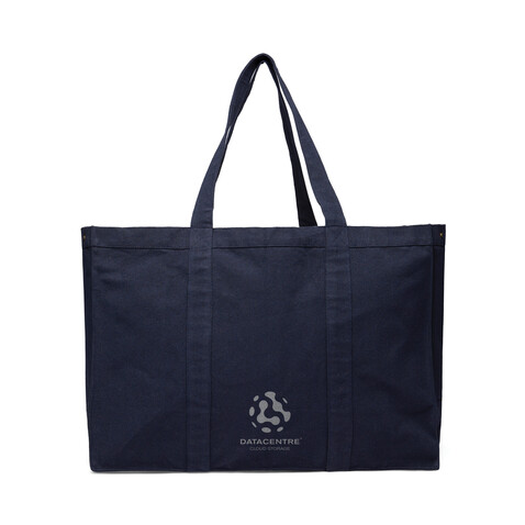 VINGA Hilo AWARE™ Maxi-Tasche aus recyceltem Canvas navy blau bedrucken, Art.-Nr. V762015