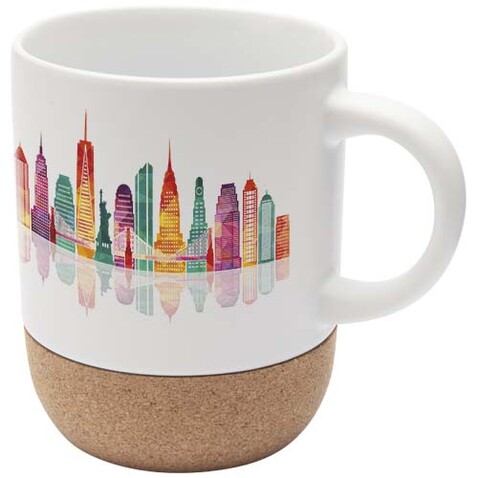 Bari 300 ml Sublimation Keramiktasse mit Korkdetails, weiss bedrucken, Art.-Nr. 10084601 Bari 300 ml Sublimation Keramiktasse mit Korkdetails, weiss bedrucken, Art.-Nr. 10084601