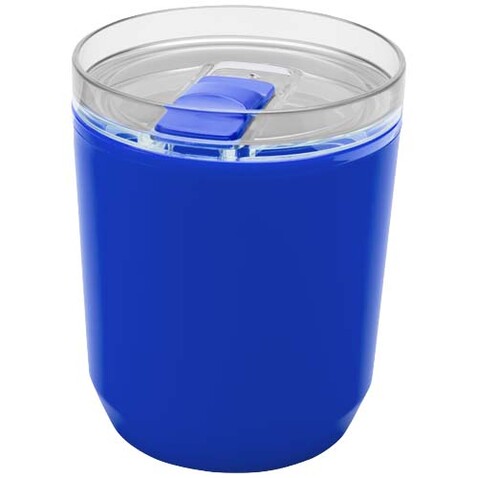 Hudson 180 ml doppelwandiger Becher aus recyceltem Kunststoff, blau bedrucken, Art.-Nr. 10085252 Hudson 180 ml doppelwandiger Becher aus recyceltem Kunststoff, blau bedrucken, Art.-Nr. 10085252